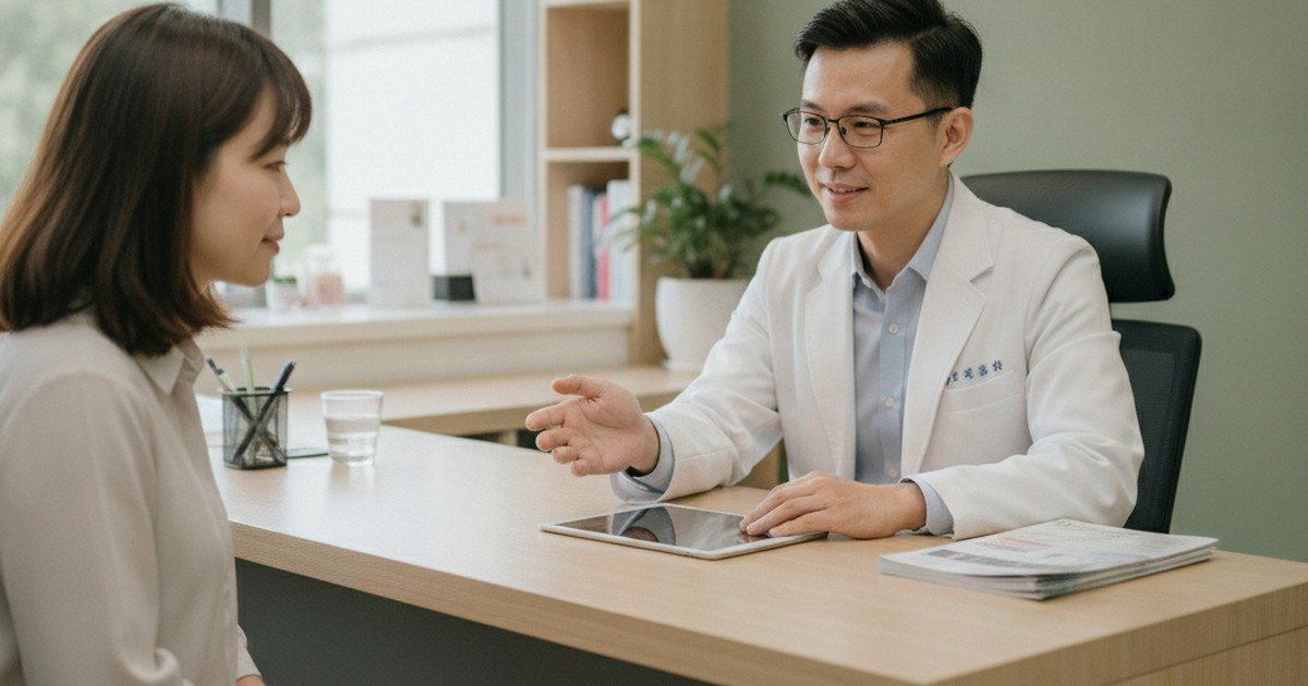 吳芮醫師為患者進行極線音波術前評估,強調客製化療程的重要性。